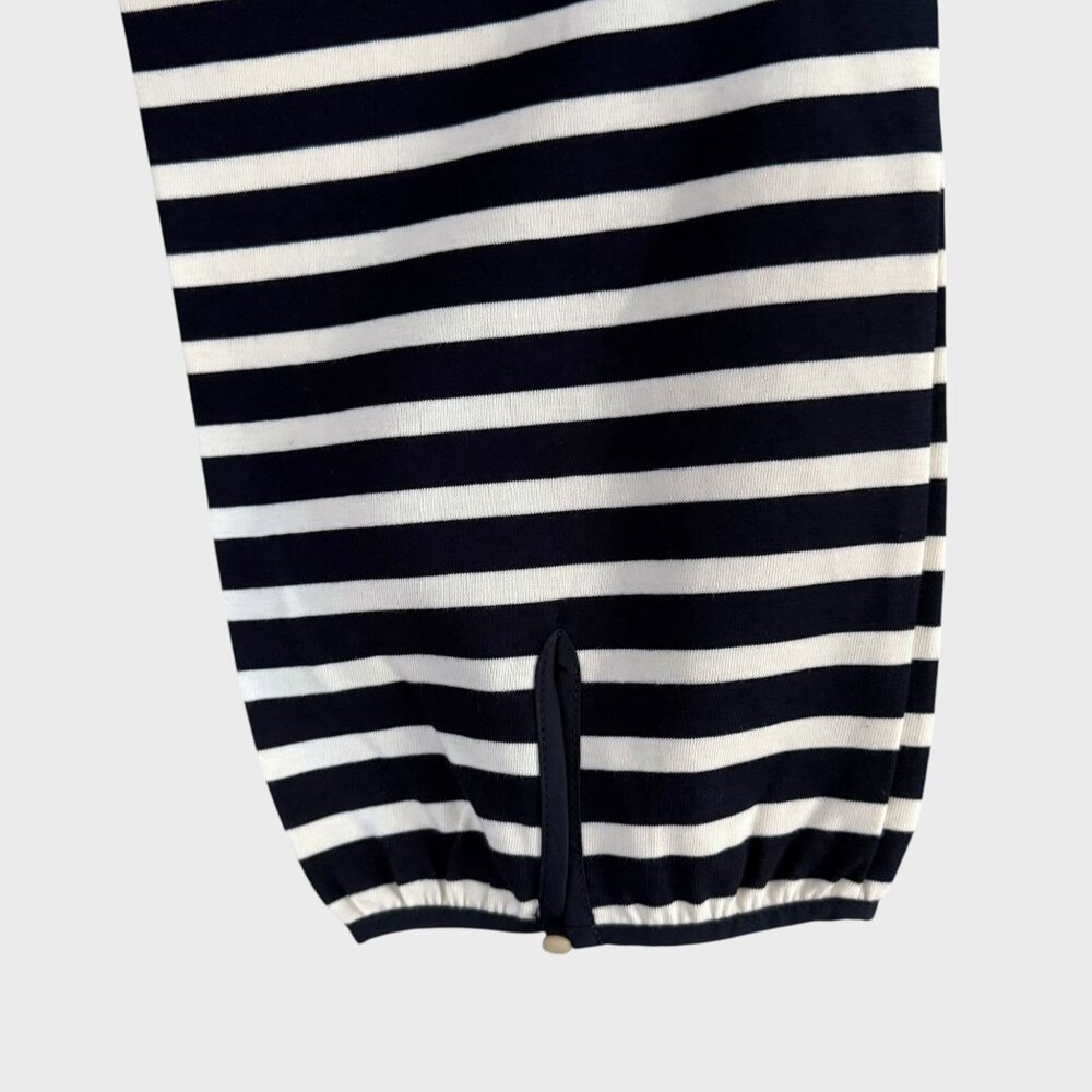 J.Crew Striped Raglan Tie-Back Peasant Blouse Top Black White Women's XL New - Picture 8 of 14